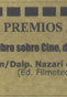 Diploma de ASECÁN al mejor libro de cine andaluz. Sevilla. 2001.